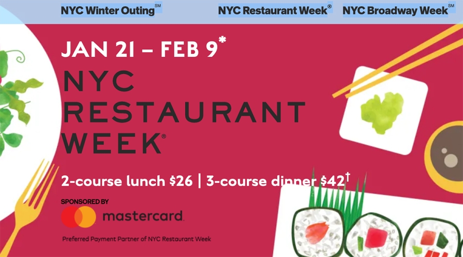 The Popular NYC Restaurant Week Winter 2020 Edition